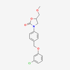 molecular formula C18H18ClNO4 B12921502 3-(4-((3-Chlorophenoxy)methyl)phenyl)-5-(methoxymethyl)-2-oxazolidinone CAS No. 79038-56-5