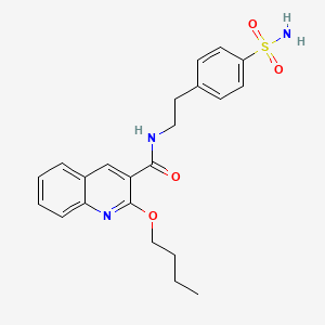 2-Butoxy-N-[2-(4-sulfamoylphenyl)ethyl]quinoline-3-carboxamide