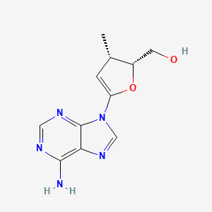 molecular formula C11H13N5O2 B12921562 ((2R,3S)-5-(6-Amino-9H-purin-9-yl)-3-methyl-2,3-dihydrofuran-2-yl)methanol 