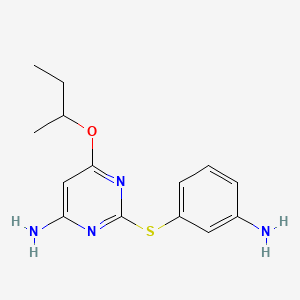 molecular formula C14H18N4OS B12921565 2-(3-Amino-phenylsulfanyl)-6-sec-butoxy-pyrimidin-4-ylamine CAS No. 284681-56-7