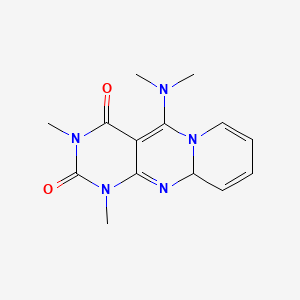 molecular formula C14H17N5O2 B12921586 5-(Dimethylamino)-1,3-dimethyl-1,10a-dihydro-2H-pyrido[1,2-a]pyrimido[4,5-d]pyrimidine-2,4(3H)-dione CAS No. 78422-90-9