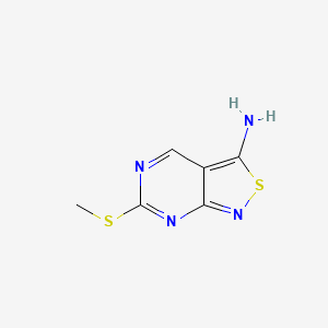 molecular formula C6H6N4S2 B12921588 Isothiazolo[3,4-d]pyrimidin-3-amine, 6-(methylthio)- CAS No. 55441-30-0