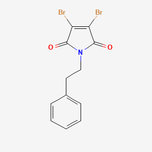 molecular formula C12H9Br2NO2 B12921595 Pyrrole-2,5-dione, 3,4-dibromo-1-(2-phenylethyl)- CAS No. 92751-35-4