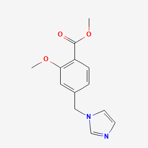 molecular formula C13H14N2O3 B12921626 Methyl 4-((1H-imidazol-1-yl)methyl)-2-methoxybenzoate CAS No. 98165-62-9