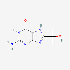 molecular formula C8H11N5O2 B12921647 2-Amino-8-(2-hydroxypropan-2-yl)-3,7-dihydro-6H-purin-6-one CAS No. 52434-70-5