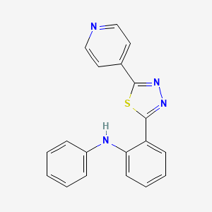 molecular formula C19H14N4S B12921652 N-Phenyl-2-(5-(pyridin-4-yl)-1,3,4-thiadiazol-2-yl)aniline CAS No. 88518-10-9