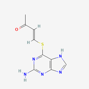 molecular formula C9H9N5OS B12921663 (E)-4-[(2-amino-7H-purin-6-yl)sulfanyl]but-3-en-2-one 