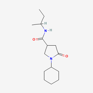 3-Pyrrolidinecarboxamide, 1-cyclohexyl-N-(1-methylpropyl)-5-oxo-