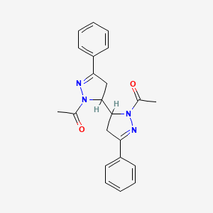 molecular formula C22H22N4O2 B12921671 1,1'-(5,5'-Diphenyl-3,3',4,4'-tetrahydro-2h,2'h-3,3'-bipyrazole-2,2'-diyl)diethanone CAS No. 27825-09-8