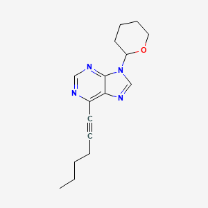 molecular formula C16H20N4O B12921683 6-(Hex-1-yn-1-yl)-9-(oxan-2-yl)-9H-purine CAS No. 819877-83-3