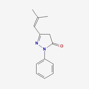 molecular formula C13H14N2O B12921691 3-(2-Methylprop-1-en-1-yl)-1-phenyl-1h-pyrazol-5(4h)-one CAS No. 88075-57-4