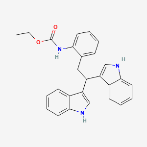 molecular formula C27H25N3O2 B12921719 Ethyl (2-(2,2-di(1H-indol-3-yl)ethyl)phenyl)carbamate CAS No. 88048-51-5