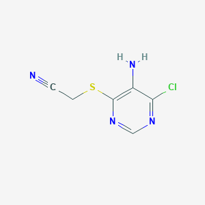 molecular formula C6H5ClN4S B12921726 [(5-Amino-6-chloropyrimidin-4-yl)sulfanyl]acetonitrile CAS No. 19144-84-4