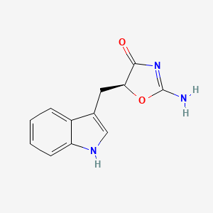 molecular formula C12H11N3O2 B12921765 (5S)-2-Amino-5-[(1H-indol-3-yl)methyl]-1,3-oxazol-4(5H)-one CAS No. 65954-89-4