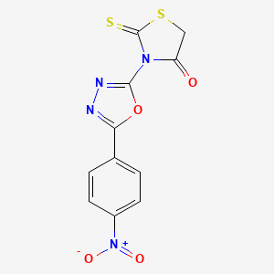 3-[5-(4-Nitrophenyl)-1,3,4-oxadiazol-2-yl]-2-sulfanylidene-1,3-thiazolidin-4-one