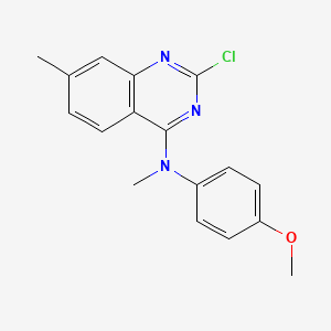 molecular formula C17H16ClN3O B12921798 4-Quinazolinamine, 2-chloro-N-(4-methoxyphenyl)-N,7-dimethyl- CAS No. 827030-86-4