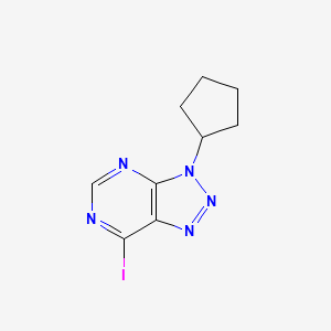 molecular formula C9H10IN5 B12921870 3-Cyclopentyl-7-iodo-3H-[1,2,3]triazolo[4,5-d]pyrimidine CAS No. 17050-81-6