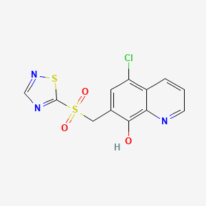 5-Chloro-7-[(1,2,4-thiadiazole-5-sulfonyl)methyl]quinolin-8-ol