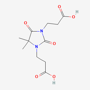 molecular formula C11H16N2O6 B12921936 4,4-Dimethyl-2,5-dioxoimidazolidine-1,3-dipropionic acid CAS No. 50807-41-5