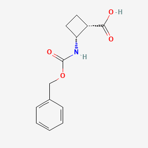 molecular formula C13H15NO4 B1292194 cis-2-Benzyloxycarbonylaminocyclobutanecarboxylic acid CAS No. 685508-28-5