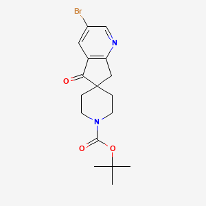 molecular formula C17H21BrN2O3 B12921954 tert-Butyl 3-bromo-5-oxo-5,7-dihydrospiro[cyclopenta[b]pyridine-6,4'-piperidine]-1'-carboxylate 