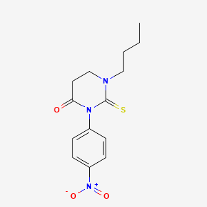 molecular formula C14H17N3O3S B12921963 1-Butyl-3-(4-nitrophenyl)-2-sulfanylidenetetrahydropyrimidin-4(1H)-one CAS No. 666180-33-2