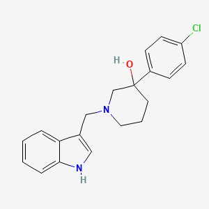 molecular formula C20H21ClN2O B12921971 1-((1H-indol-3-yl)methyl)-3-(4-chlorophenyl)piperidin-3-ol CAS No. 925217-95-4