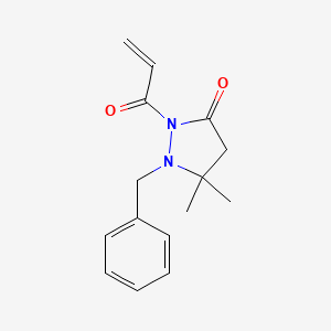 3-Pyrazolidinone, 5,5-dimethyl-2-(1-oxo-2-propenyl)-1-(phenylmethyl)-