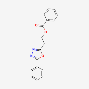 molecular formula C17H14N2O3 B12922043 2-(5-Phenyl-1,3,4-oxadiazol-2-yl)ethyl benzoate 