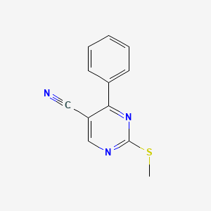 molecular formula C12H9N3S B12922050 2-(Methylsulfanyl)-4-phenylpyrimidine-5-carbonitrile CAS No. 89079-61-8