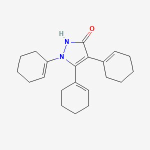 molecular formula C21H28N2O B12922085 1,4,5-Tri(cyclohex-1-en-1-yl)-1H-pyrazol-3(2H)-one 