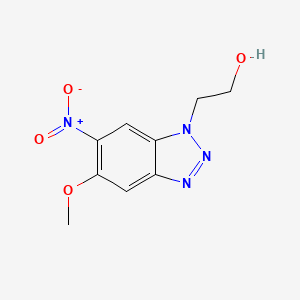 molecular formula C9H10N4O4 B12922108 1H-Benzotriazole-1-ethanol, 5-methoxy-6-nitro- CAS No. 94120-22-6