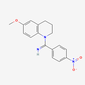 molecular formula C17H17N3O3 B12922135 (6-methoxy-3,4-dihydro-2H-quinolin-1-yl)-(4-nitrophenyl)methanimine CAS No. 6625-44-1