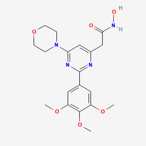 molecular formula C19H24N4O6 B12922178 4-Pyrimidineacetohydroxamic acid, 6-morpholino-2-(3,4,5-trimethoxyphenyl)- CAS No. 42055-67-4