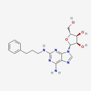 (2R,3R,4S,5R)-2-(6-Amino-2-((3-phenylpropyl)amino)-9H-purin-9-yl)-5-(hydroxymethyl)tetrahydrofuran-3,4-diol