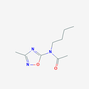 molecular formula C9H15N3O2 B12922207 N-Butyl-N-(3-methyl-1,2,4-oxadiazol-5-yl)acetamide CAS No. 62347-38-0