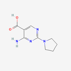 molecular formula C9H12N4O2 B12922219 4-Amino-2-(pyrrolidin-1-yl)pyrimidine-5-carboxylic acid CAS No. 62122-76-3