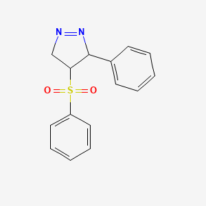 molecular formula C15H14N2O2S B12922249 3-Phenyl-4-(phenylsulfonyl)-4,5-dihydro-3h-pyrazole CAS No. 93733-24-5