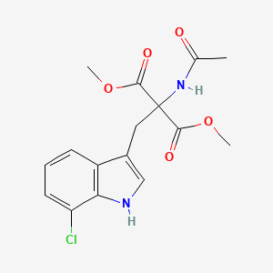 2-Acetamindo-2-(7-chloroindol-3-ylmethyl)propanedioic acid dimethyl ester