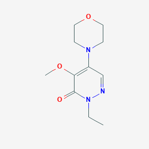 molecular formula C11H17N3O3 B12922286 2-ethyl-4-methoxy-5-morpholinopyridazin-3(2H)-one CAS No. 38957-43-6