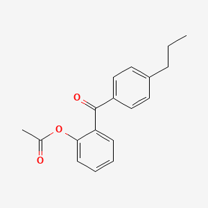 molecular formula C18H18O3 B1292237 2-乙酰氧基-4'-丙基二苯甲酮 CAS No. 890098-42-7