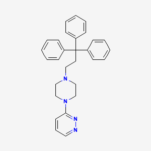 molecular formula C29H30N4 B12922397 Pyridazine, 3-(4-(3,3,3-triphenylpropyl)-1-piperazinyl)- CAS No. 34675-81-5