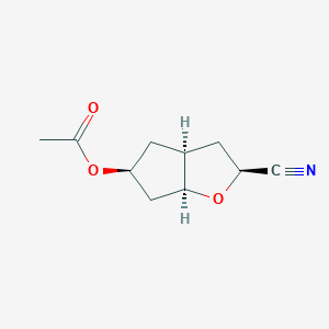 B129224 2H-Cyclopenta[b]furan-2-carbonitrile,5-(acetyloxy)hexahydro-,[2S-(2-alpha-,3a-bta-,5-alpha-,6a-bta-) CAS No. 148217-22-5