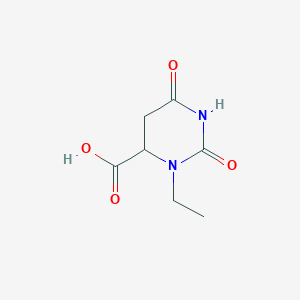 molecular formula C7H10N2O4 B12922432 3-Ethyl-2,6-dioxohexahydropyrimidine-4-carboxylic acid CAS No. 89985-44-4