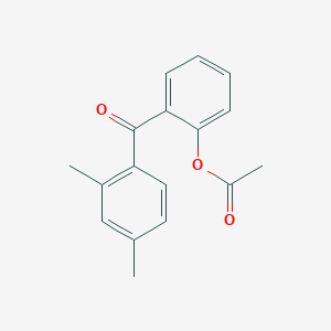 molecular formula C17H16O3 B1292249 2-(2,4-Dimethylbenzoyl)phenyl acetate CAS No. 890099-03-3
