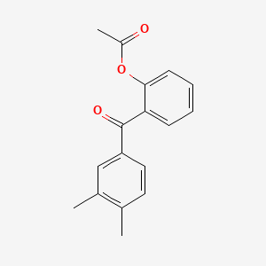 molecular formula C17H16O3 B1292252 2-(3,4-二甲基苯甲酰)苯基乙酸酯 CAS No. 890099-12-4
