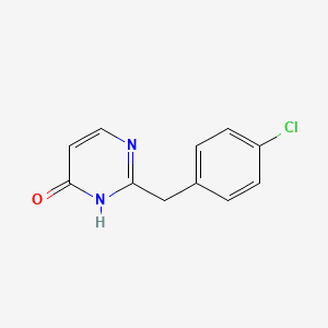 molecular formula C11H9ClN2O B12922569 2-[(4-Chlorophenyl)methyl]pyrimidin-4(3H)-one CAS No. 106690-54-4