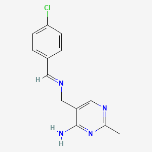 molecular formula C13H13ClN4 B12922576 5-(((4-Chlorobenzylidene)amino)methyl)-2-methyl-4-pyrimidinamine CAS No. 20352-46-9