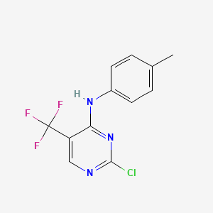 molecular formula C12H9ClF3N3 B12922592 2-Chloro-N-(4-methylphenyl)-5-(trifluoromethyl)pyrimidin-4-amine CAS No. 847862-98-0