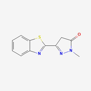 molecular formula C11H9N3OS B12922611 5-(1,3-Benzothiazol-2-yl)-2-methyl-2,4-dihydro-3H-pyrazol-3-one CAS No. 64289-13-0